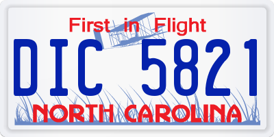 NC license plate DIC5821