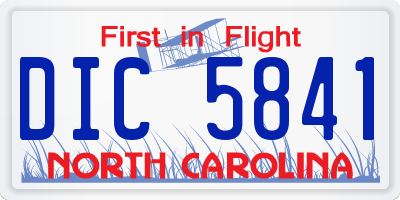 NC license plate DIC5841