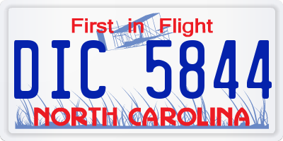 NC license plate DIC5844