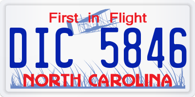 NC license plate DIC5846