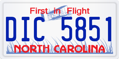 NC license plate DIC5851
