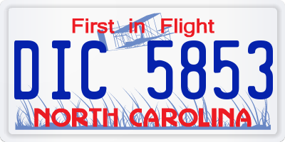NC license plate DIC5853