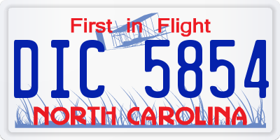 NC license plate DIC5854