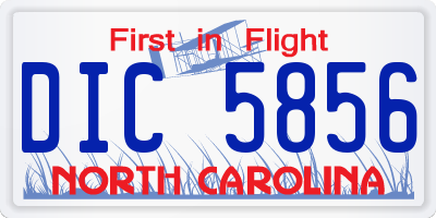 NC license plate DIC5856