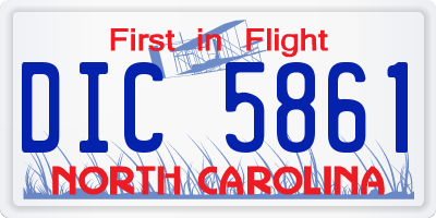 NC license plate DIC5861