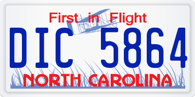 NC license plate DIC5864