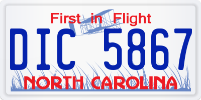 NC license plate DIC5867