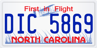NC license plate DIC5869