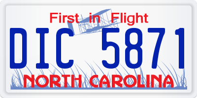 NC license plate DIC5871