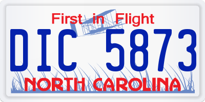 NC license plate DIC5873