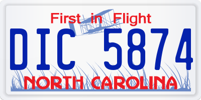 NC license plate DIC5874
