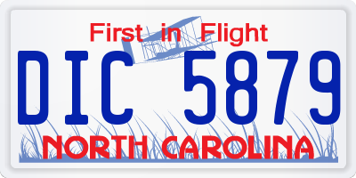 NC license plate DIC5879