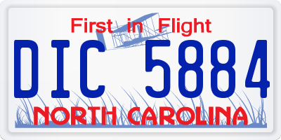 NC license plate DIC5884