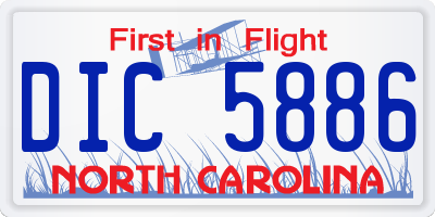 NC license plate DIC5886