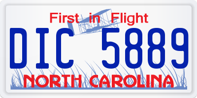 NC license plate DIC5889