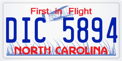 NC license plate DIC5894