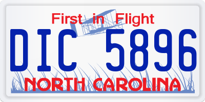 NC license plate DIC5896