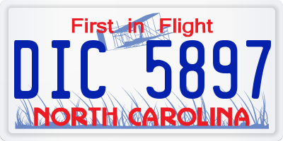 NC license plate DIC5897