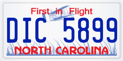 NC license plate DIC5899
