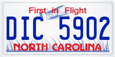 NC license plate DIC5902