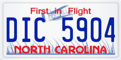 NC license plate DIC5904