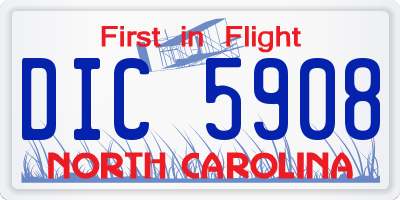 NC license plate DIC5908
