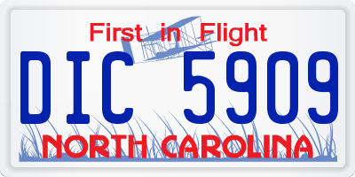 NC license plate DIC5909