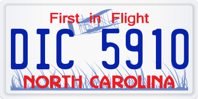 NC license plate DIC5910