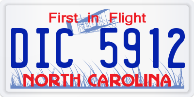 NC license plate DIC5912