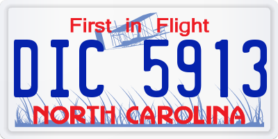 NC license plate DIC5913