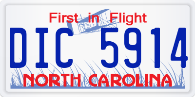 NC license plate DIC5914