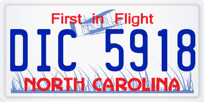 NC license plate DIC5918