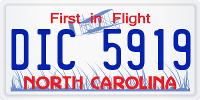 NC license plate DIC5919
