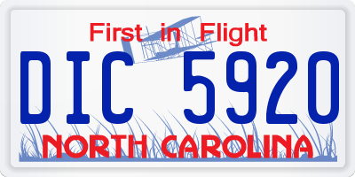 NC license plate DIC5920