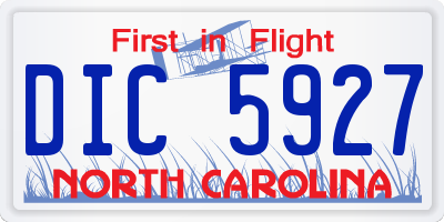 NC license plate DIC5927