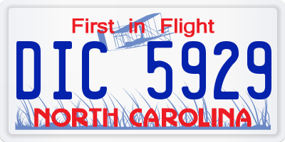 NC license plate DIC5929