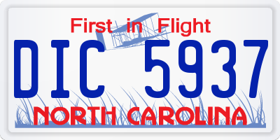 NC license plate DIC5937