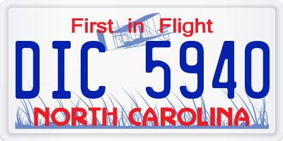 NC license plate DIC5940
