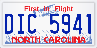 NC license plate DIC5941