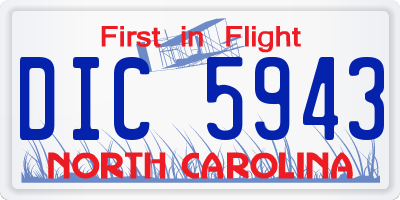 NC license plate DIC5943