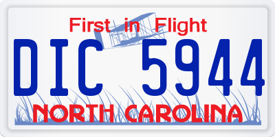 NC license plate DIC5944