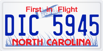 NC license plate DIC5945