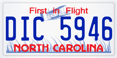 NC license plate DIC5946
