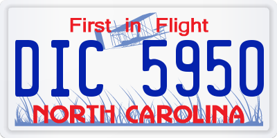 NC license plate DIC5950