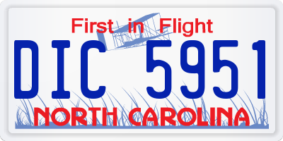 NC license plate DIC5951