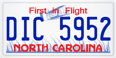 NC license plate DIC5952
