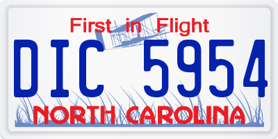 NC license plate DIC5954