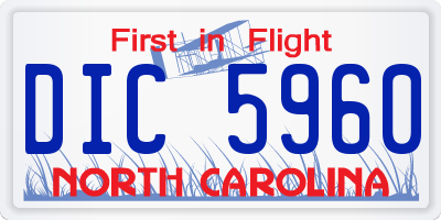 NC license plate DIC5960
