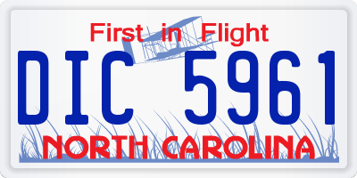 NC license plate DIC5961