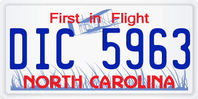 NC license plate DIC5963